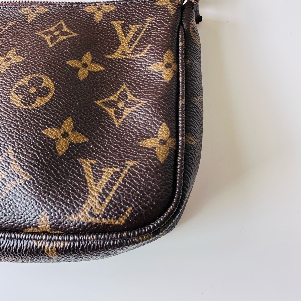 Louis Vuitton Brown Monogram Mini Pochette with Gold Hardware - Picture 15 of 16